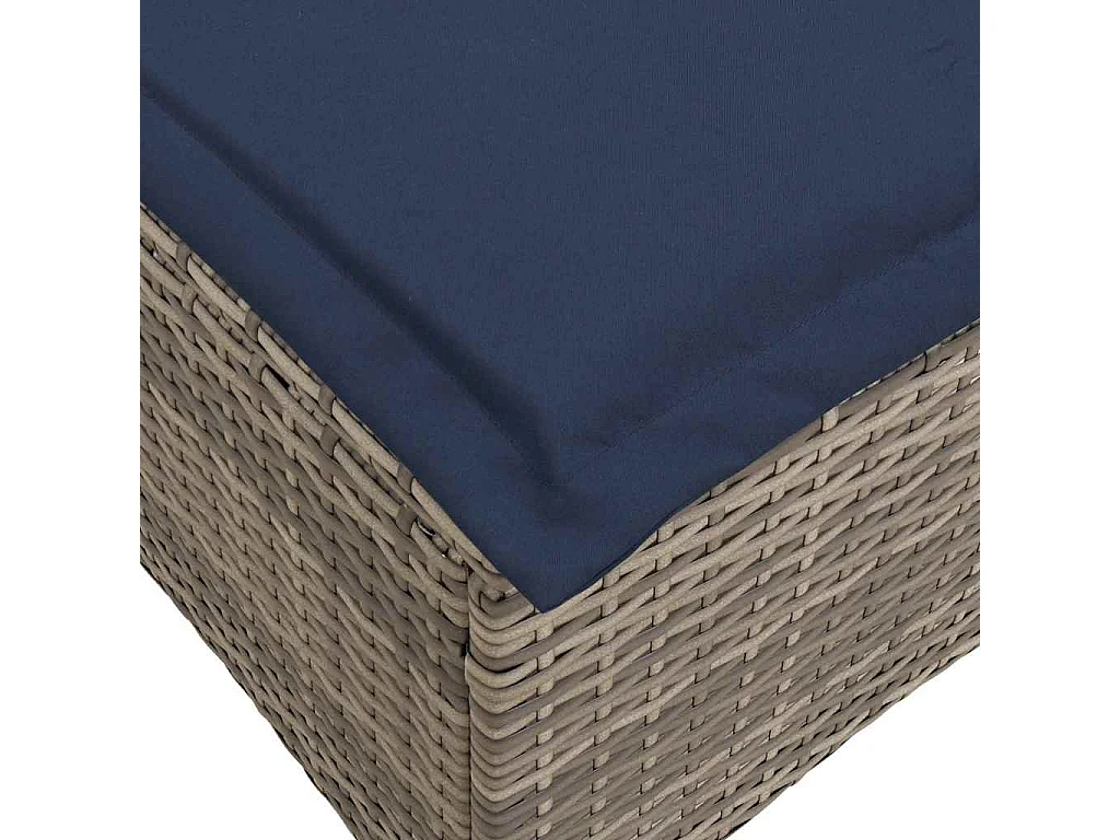 Salon de jardin 3 pièces avec coussins forme L gris résine tressée