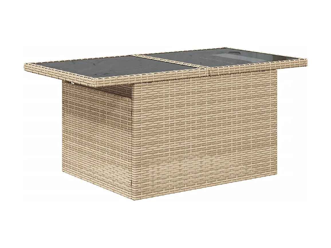 Salon de jardin avec coussins 10 pièces beige résine tressée