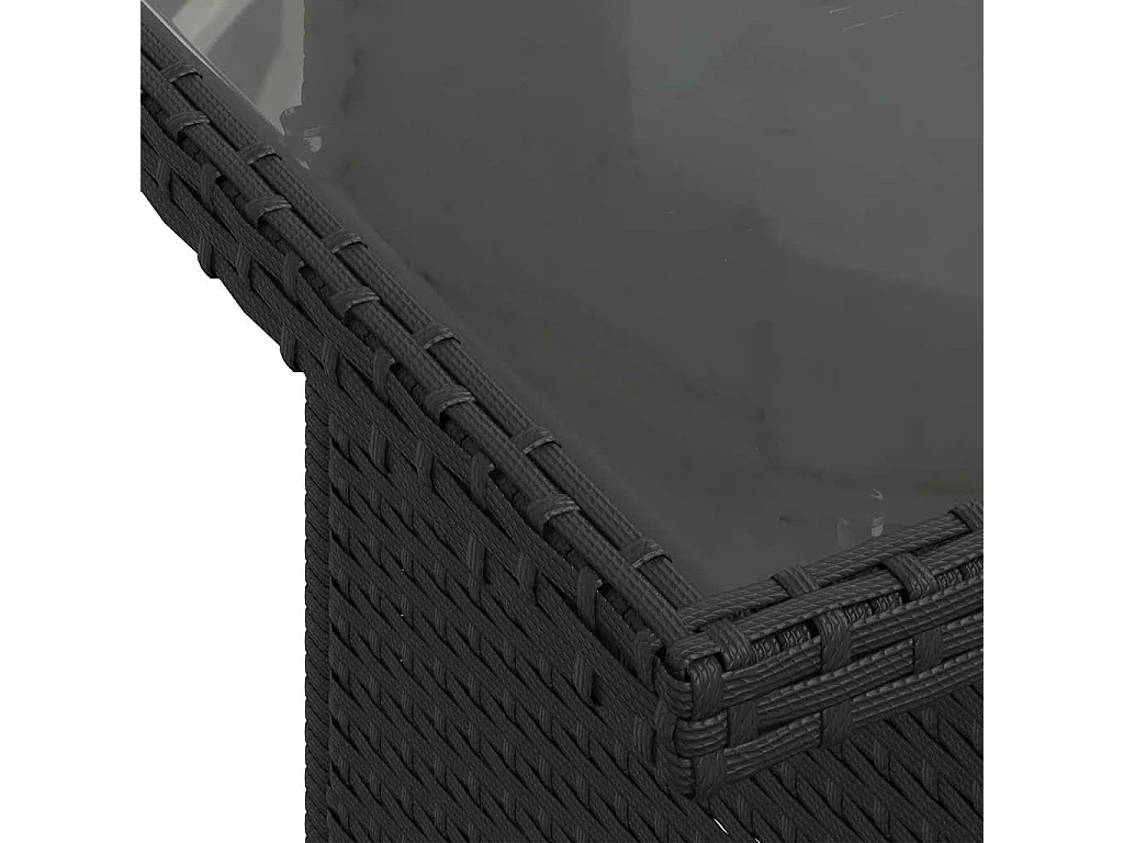 Set de sofás de jardín con cojines 9 piezas ratán sintético negro