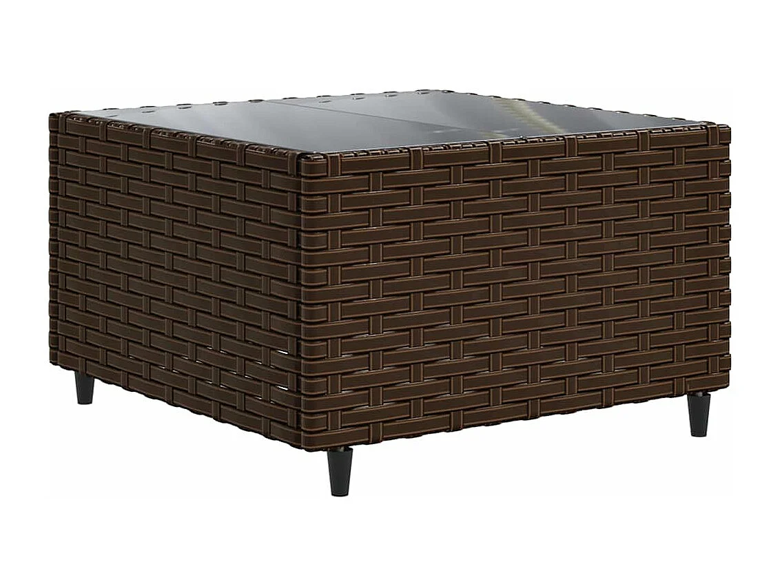 Set muebles de jardín 7 piezas y cojines ratán sintético marrón