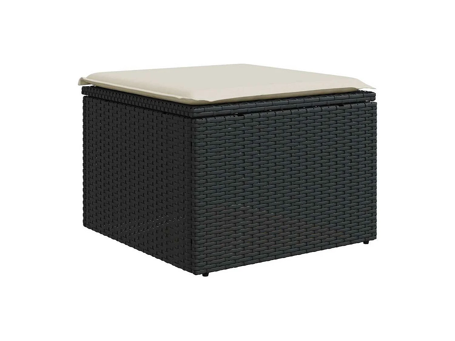 7-delige Loungeset met kussens poly rattan zwart