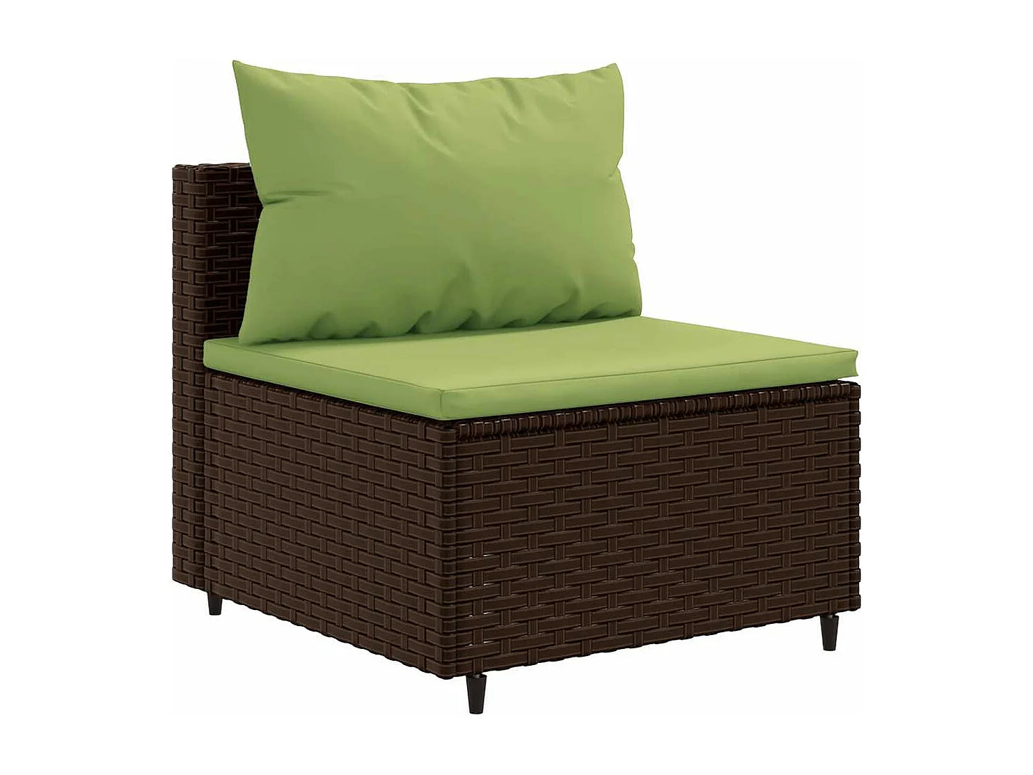 Salon de jardin avec coussins 7 pièces marron résine tressée