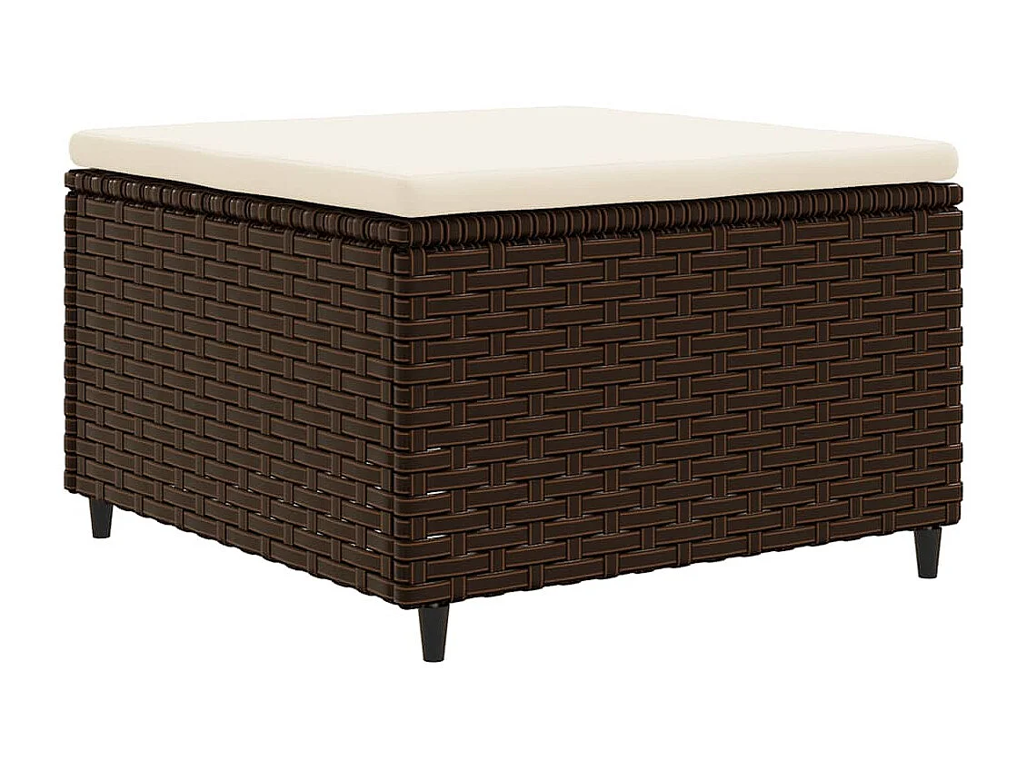 4-delige Loungeset met kussens poly rattan bruin