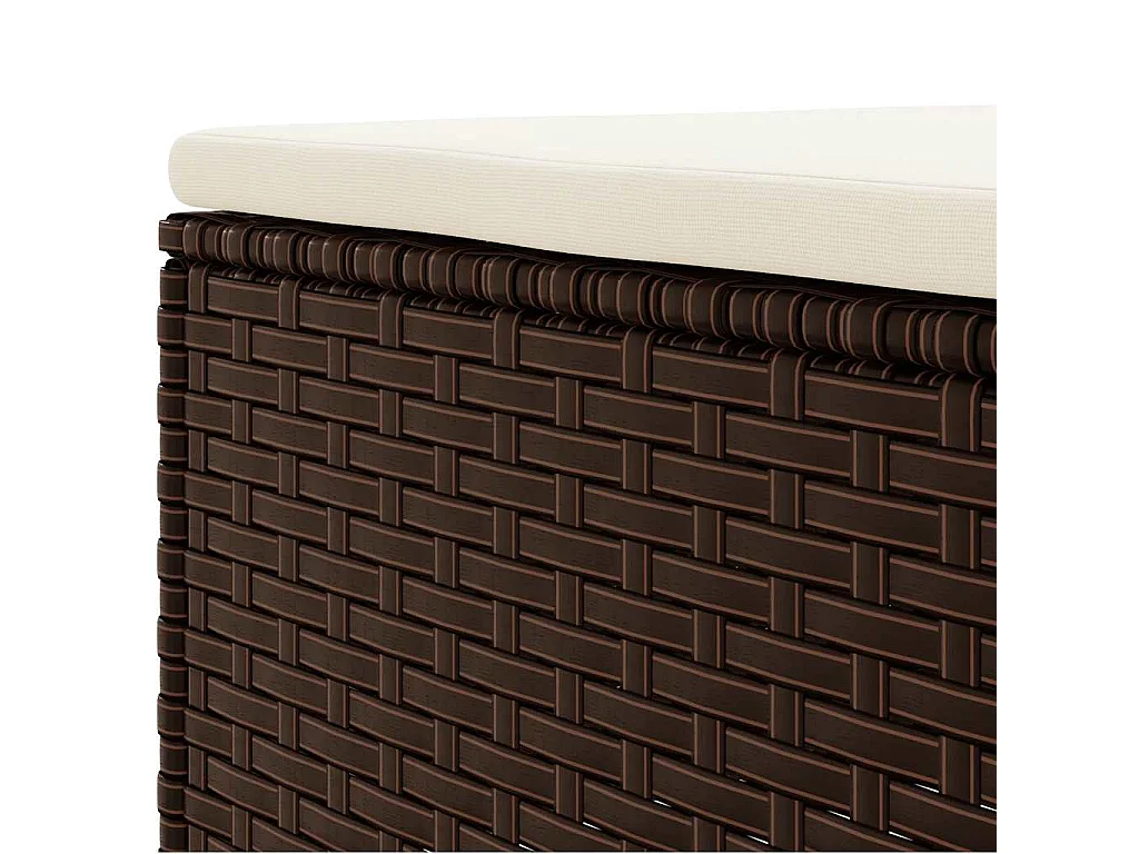 4-delige Loungeset met kussens poly rattan bruin