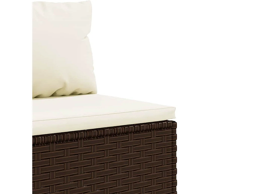 4-delige Loungeset met kussens poly rattan bruin