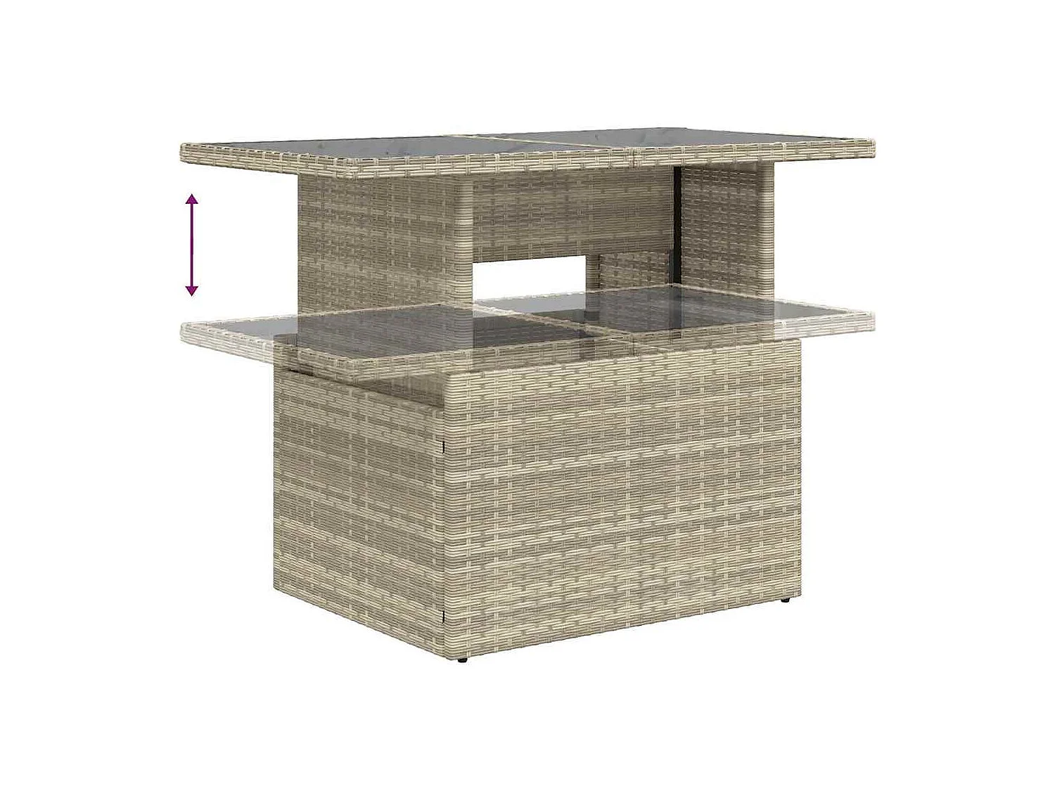 Salon de jardin avec coussins 7 pièces gris clair résine tressée