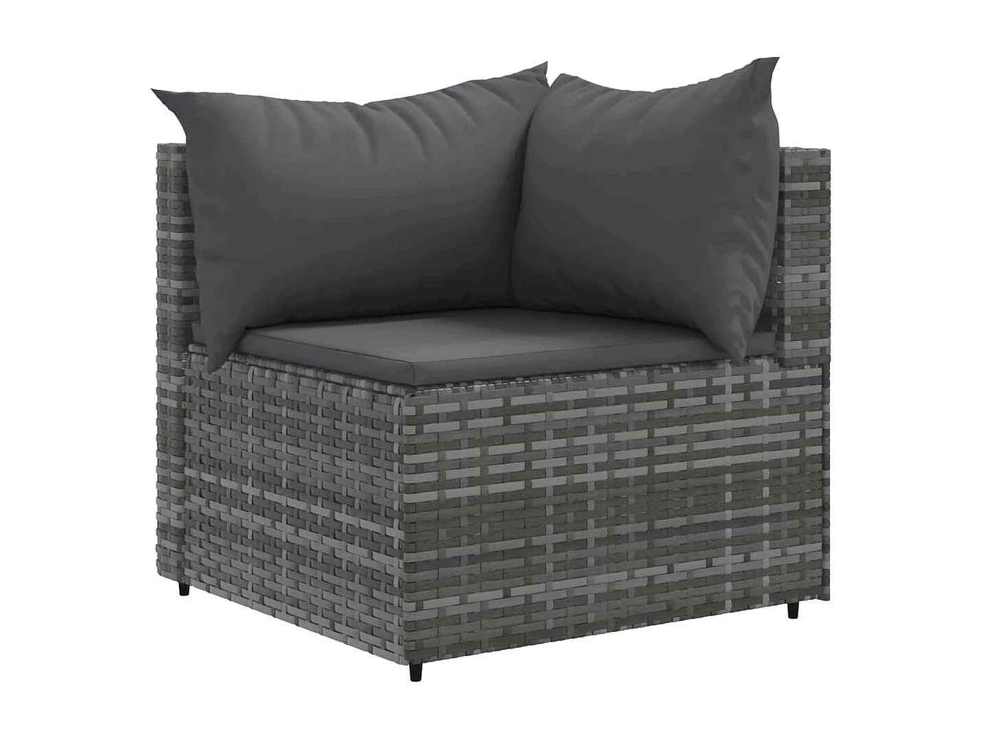 Set de muebles de jardín 10 piezas y cojines ratán sintético gris