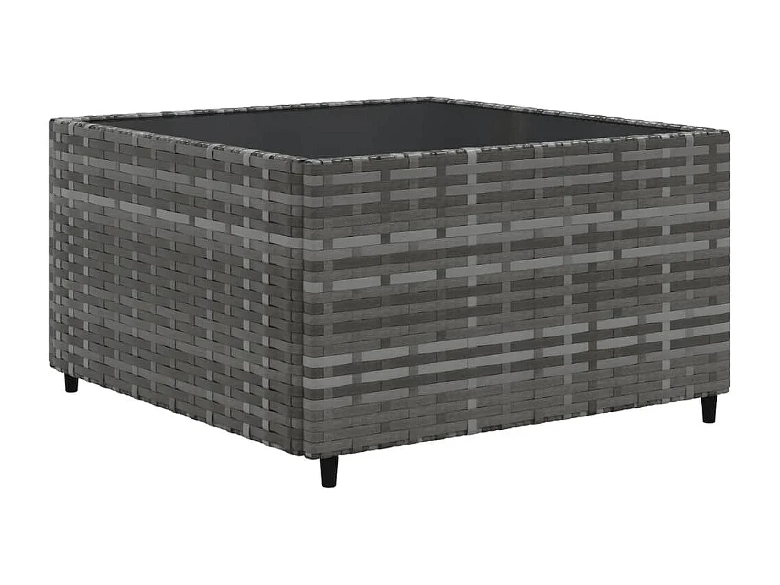 Set de muebles de jardín 10 piezas y cojines ratán sintético gris