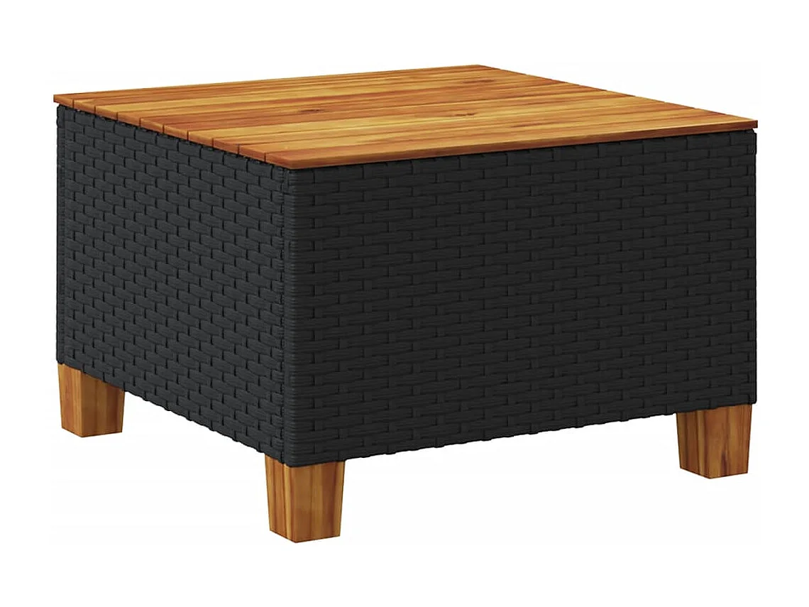 7-delige Loungeset met kussens poly rattan zwart