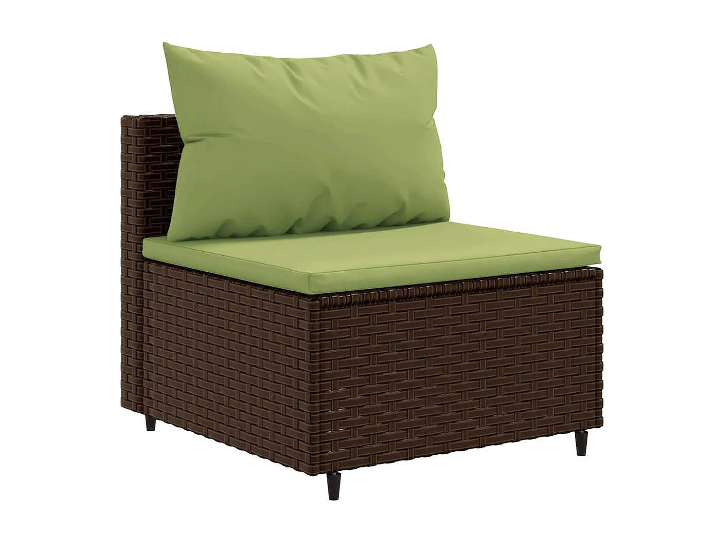 3-delige Loungeset met kussens poly rattan bruin