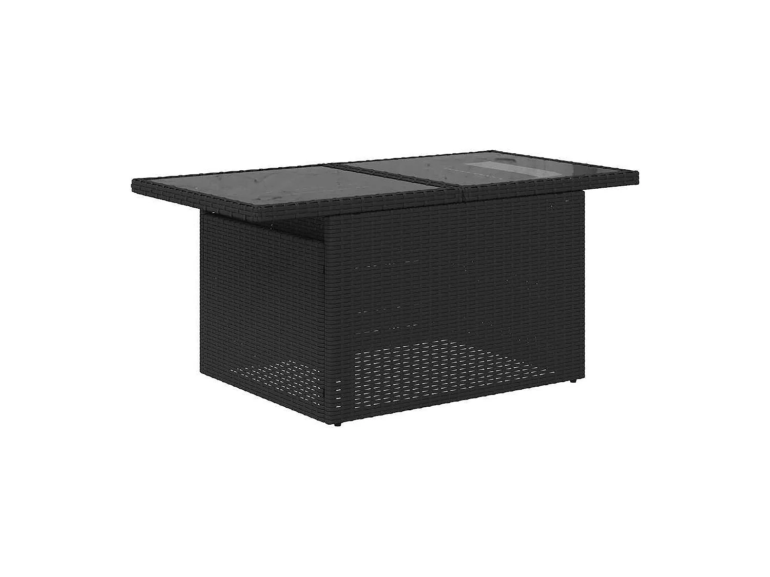 Set de sofás de jardín 6 piezas y cojines ratán sintético negro