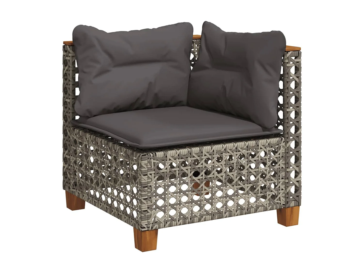 Salon de jardin 11 pièces avec coussins gris résine tressée