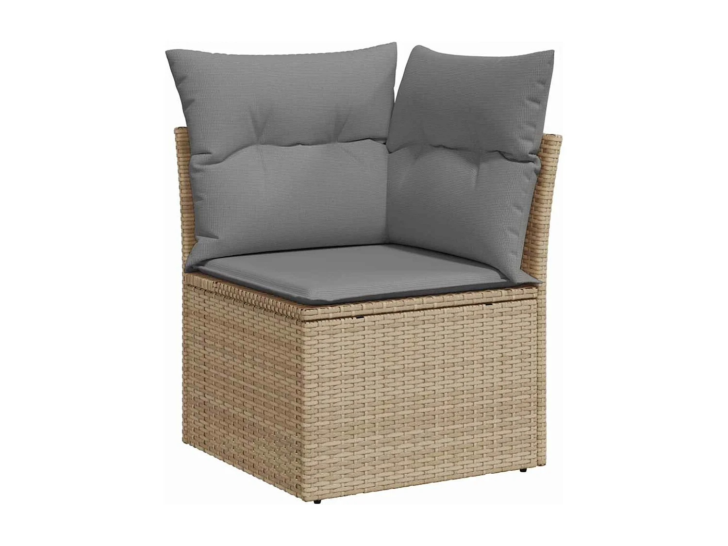5-delige Loungeset met kussens poly rattan beige