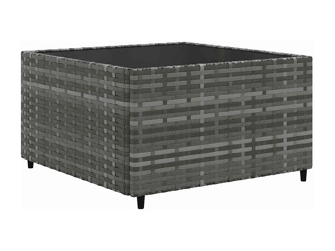 Salon de jardin 6 pièces avec coussins Gris Résine tressée