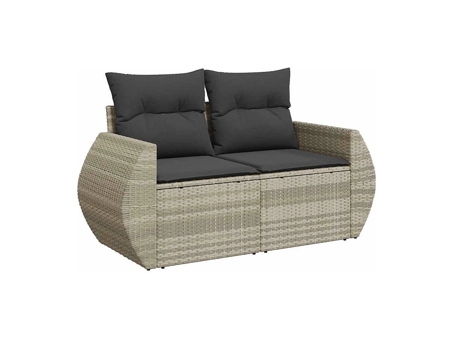 Set de sofás de jardín 8 piezas y cojines ratán sintético gris