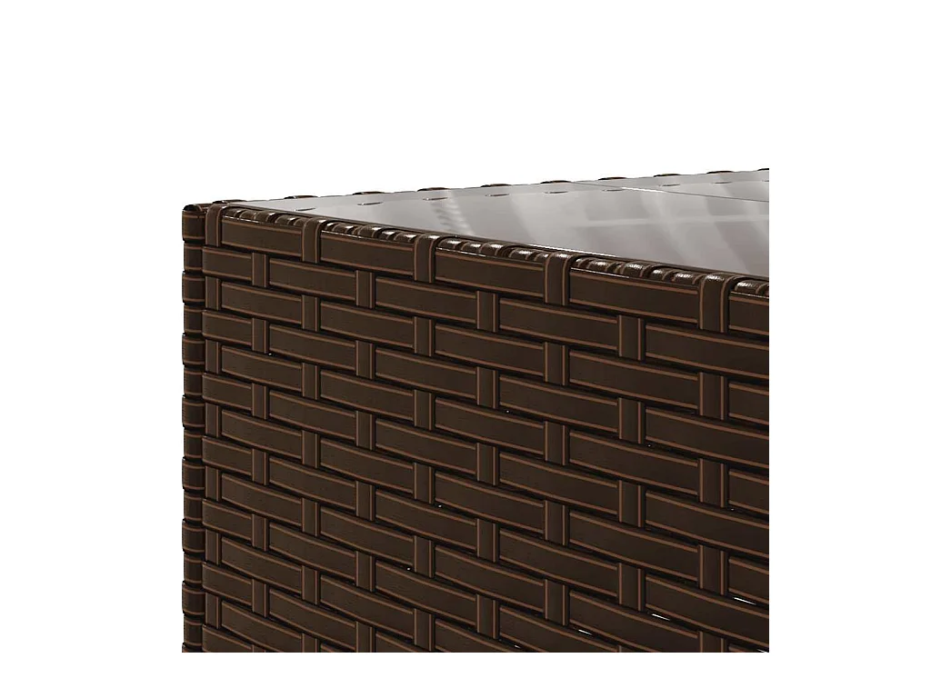 7-delige Loungeset met kussens poly rattan bruin