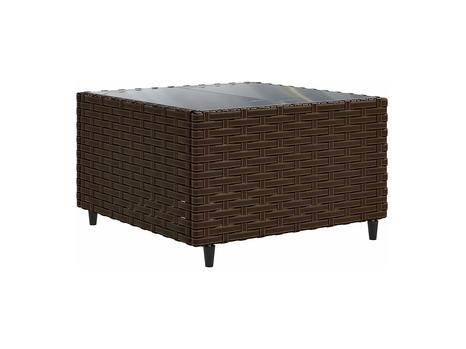 7-delige Loungeset met kussens poly rattan bruin