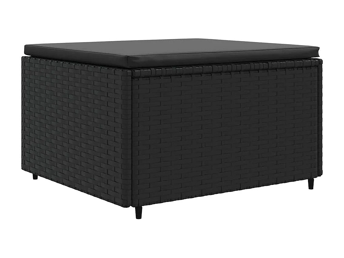 Salon de jardin 4 pièces avec coussins Noir Résine tressée