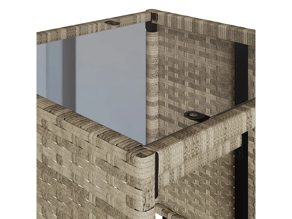 Salon de jardin 4 pièces avec coussins gris clair résine tressée