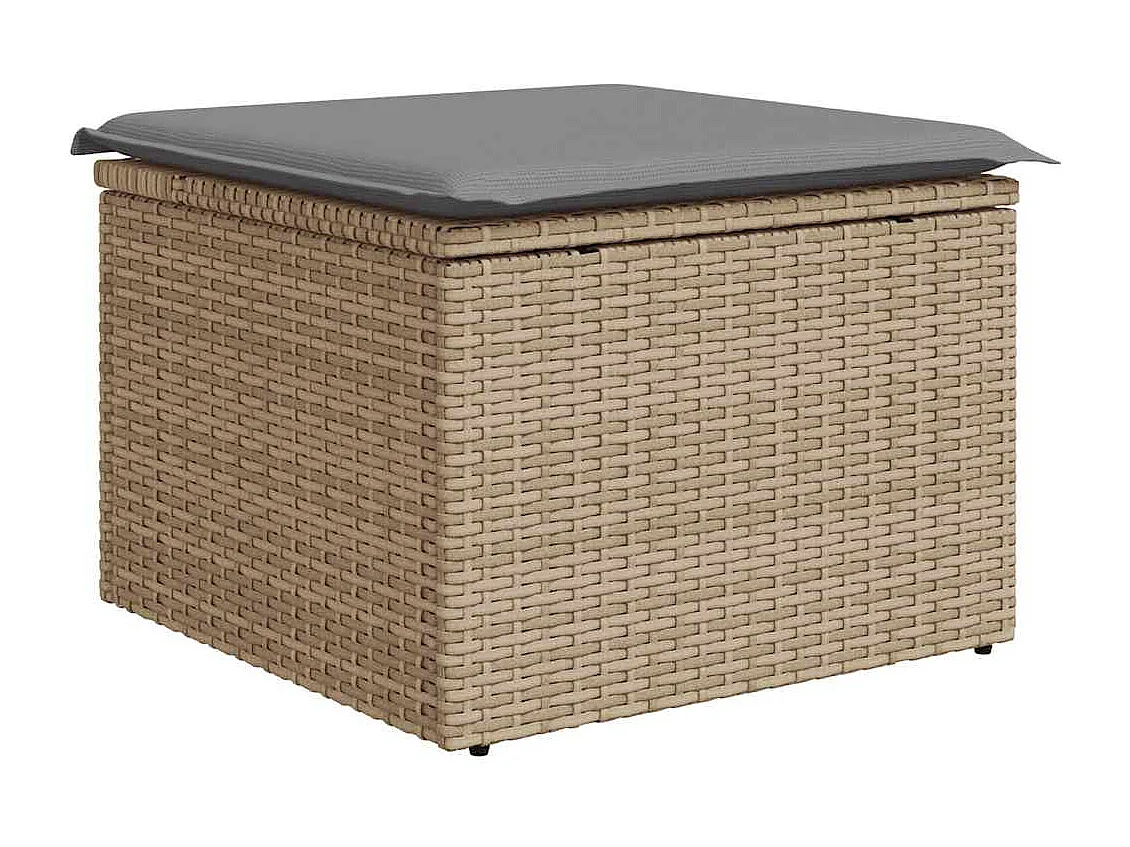 Set sofás jardín y cojines 9 piezas ratán sintético acacia beige