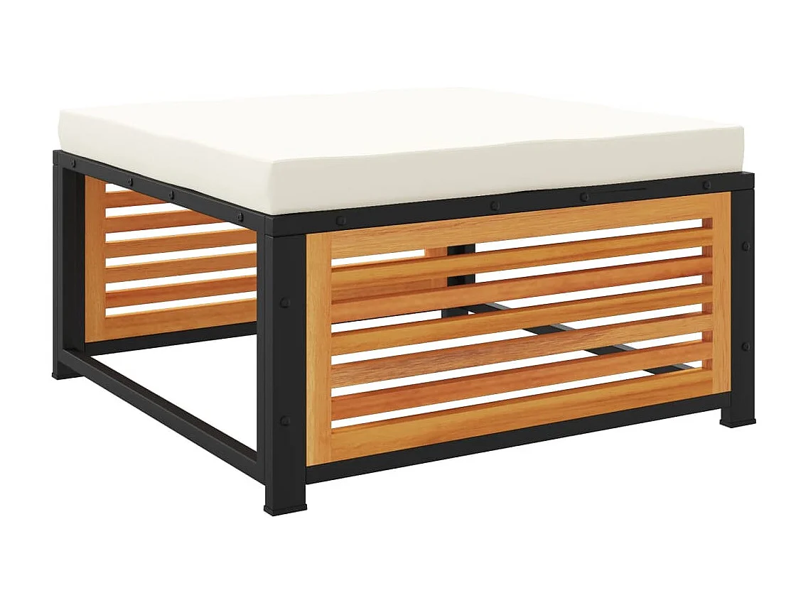 Salon de jardin avec coussins 6 pièces bois d'acacia solide