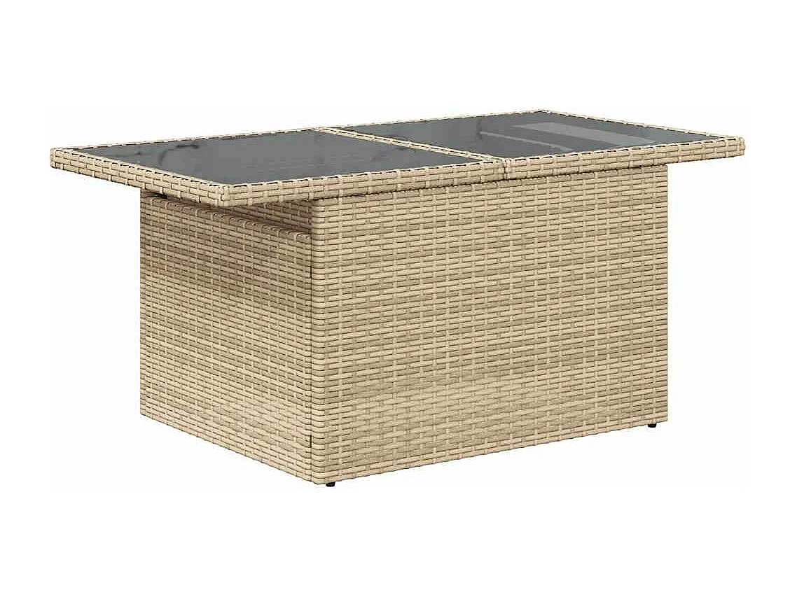 Salon de jardin avec coussins 10 pièces beige résine tressée