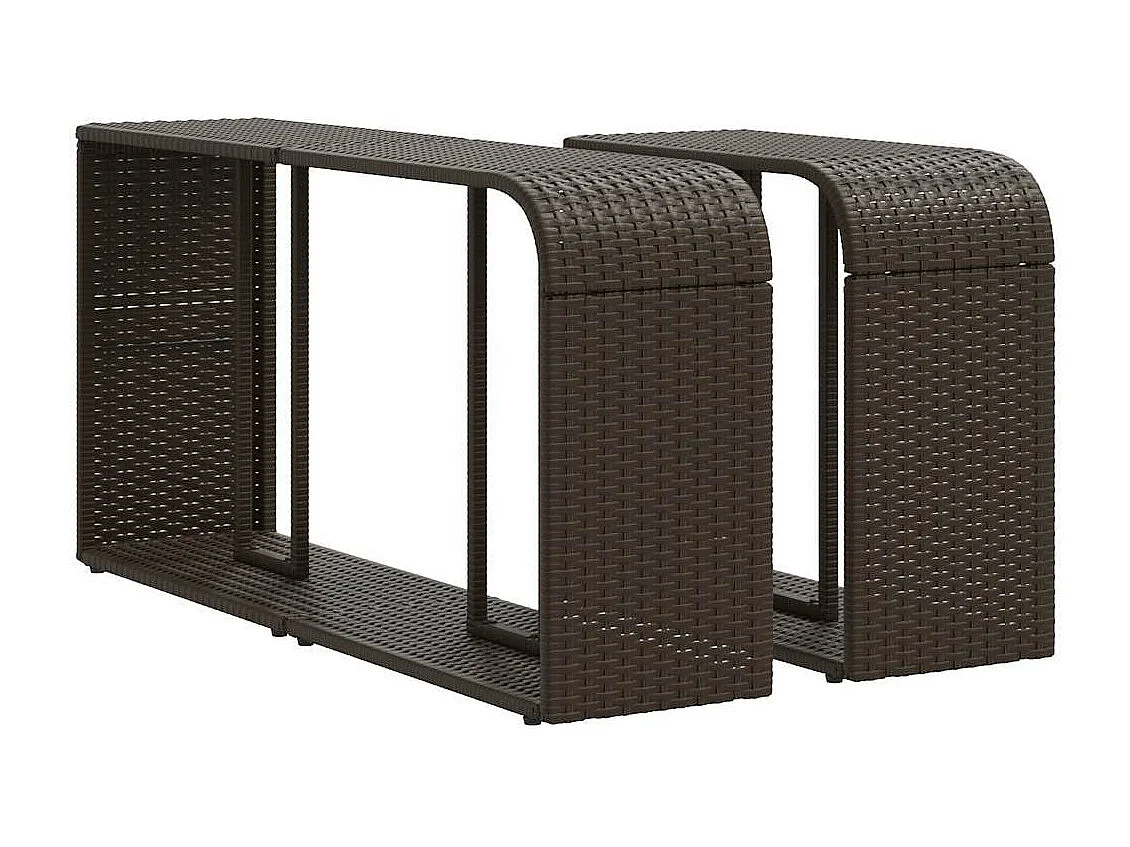 Set de sofás de jardín 11 piezas cojines ratán sintético marrón