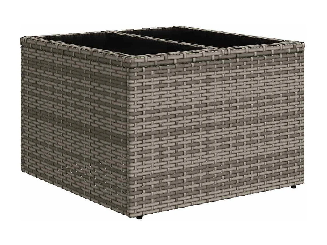 7-delige Loungeset met kussens poly rattan grijs