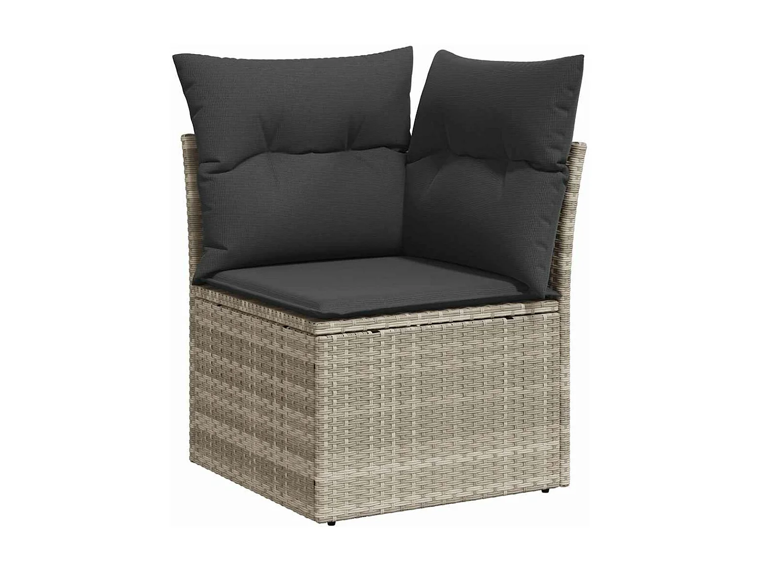 11-delige Loungeset met kussens poly rattan lichtgrijs