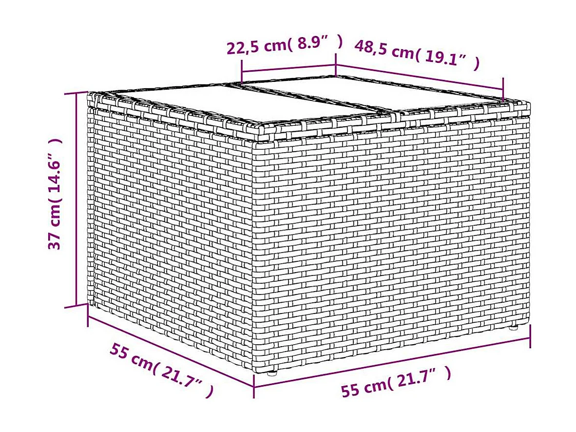 11-delige Loungeset met kussens poly rattan lichtgrijs