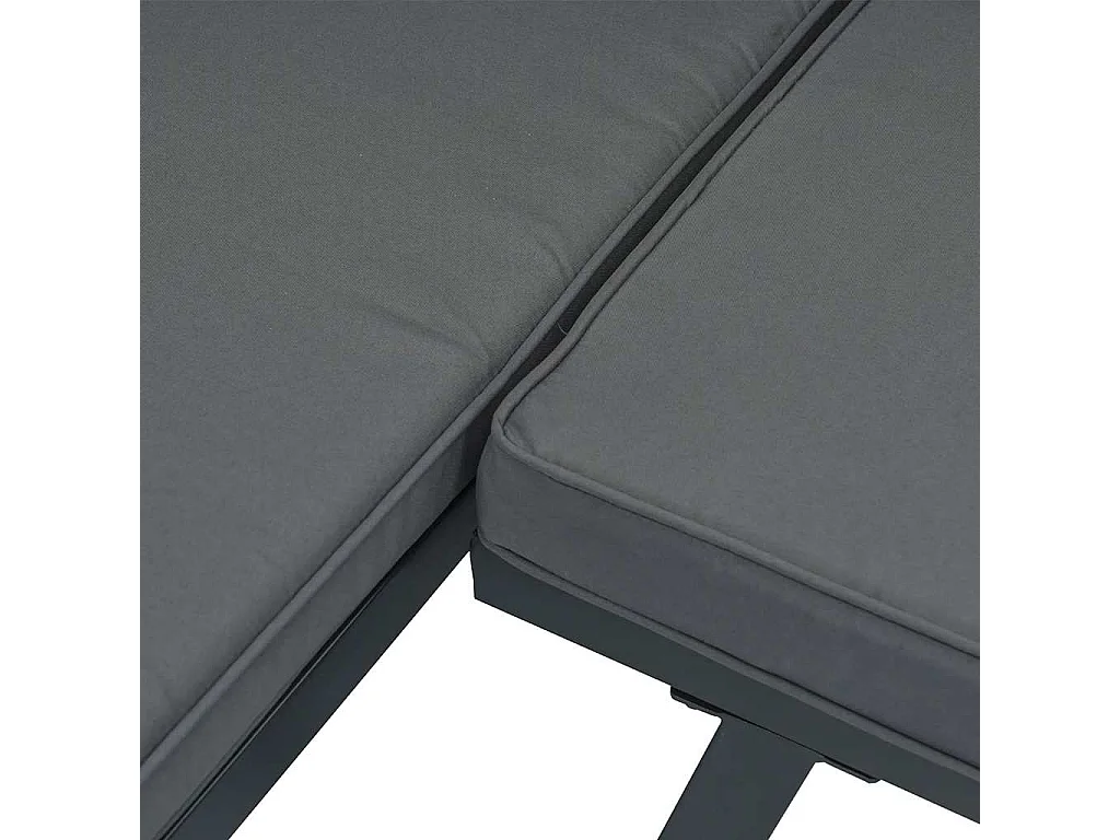 Set de sofás de jardín con cojines 3 piezas aluminio negro