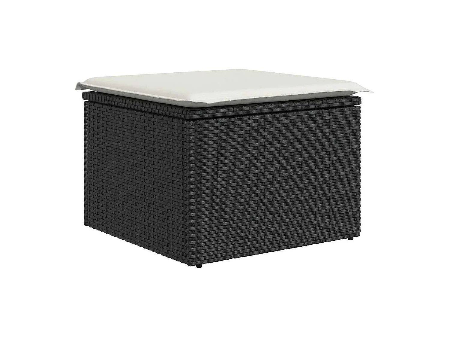 Salon de jardin avec coussins 7 pièces noir résine tressée acacia