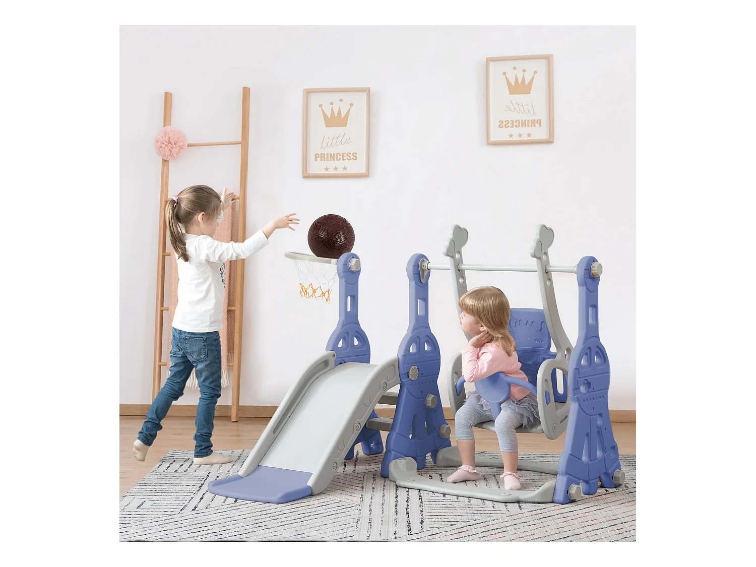 Toboggan pour enfants en pehd,d140cm×h120cm,violet