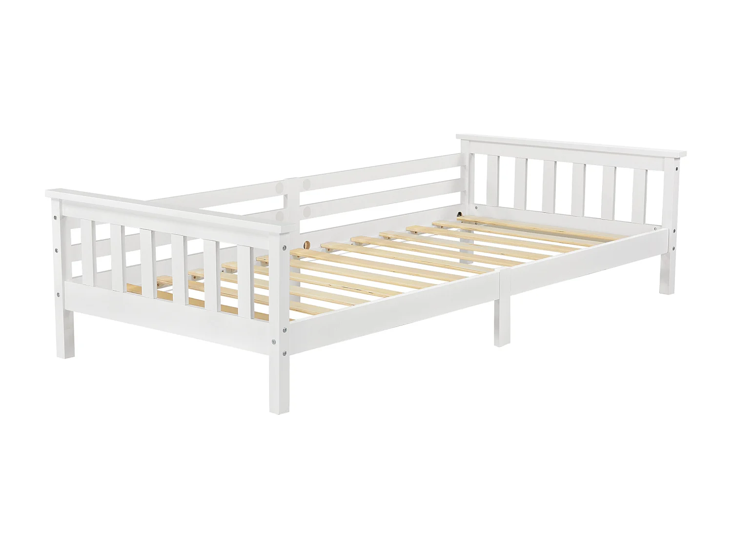 Lit d'Enfant Design Nuuk en Pin 200 x 90 cm Blanc Mat Laqué [en.casa]