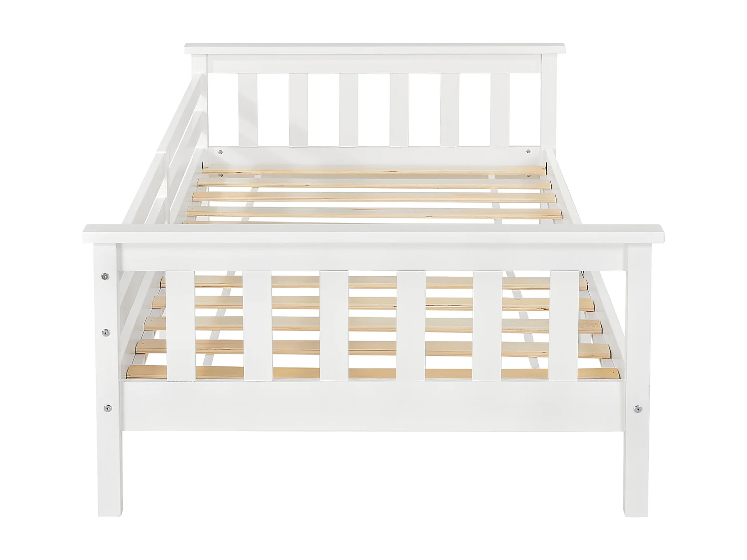Lit d'Enfant Design Nuuk en Pin 200 x 90 cm Blanc Mat Laqué [en.casa]