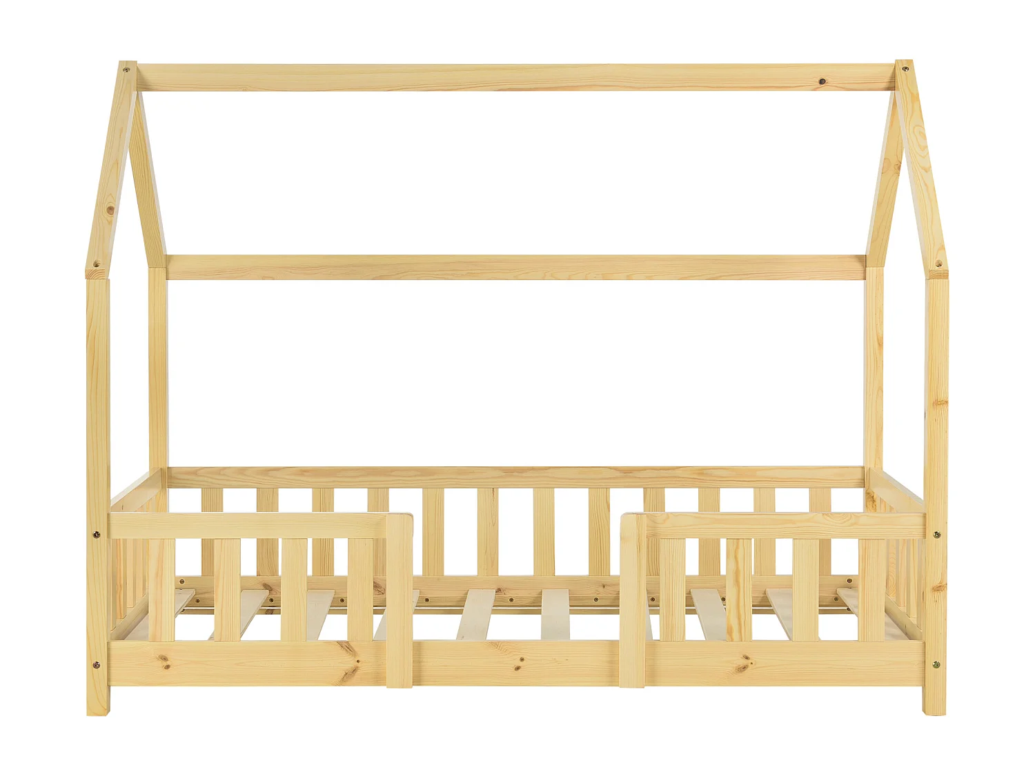 Lit d'Enfant Design Forme Maison Sisimiut Pin 140 x 70 cm Naturel [en.casa]