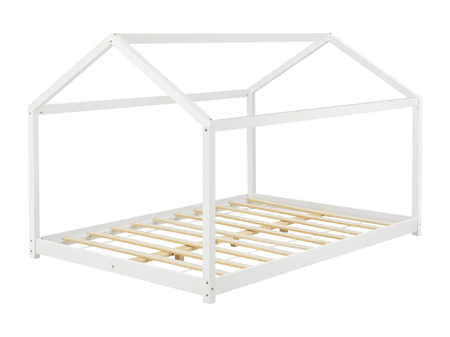 Lit cabane Cerro bois de pin 120 x 200 cm blanc [en.casa]