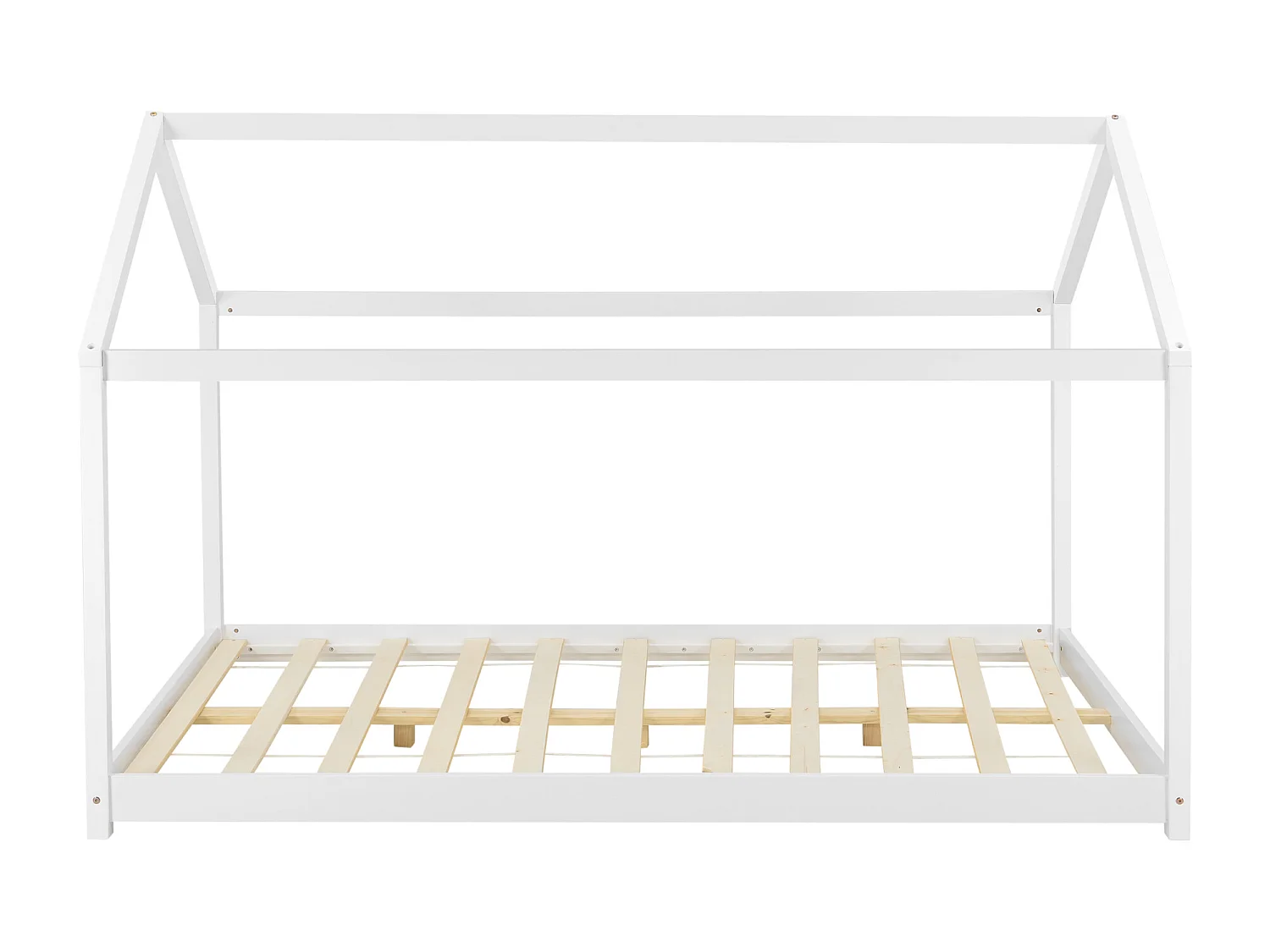 Lit cabane Cerro bois de pin 140 x 200 cm blanc [en.casa]