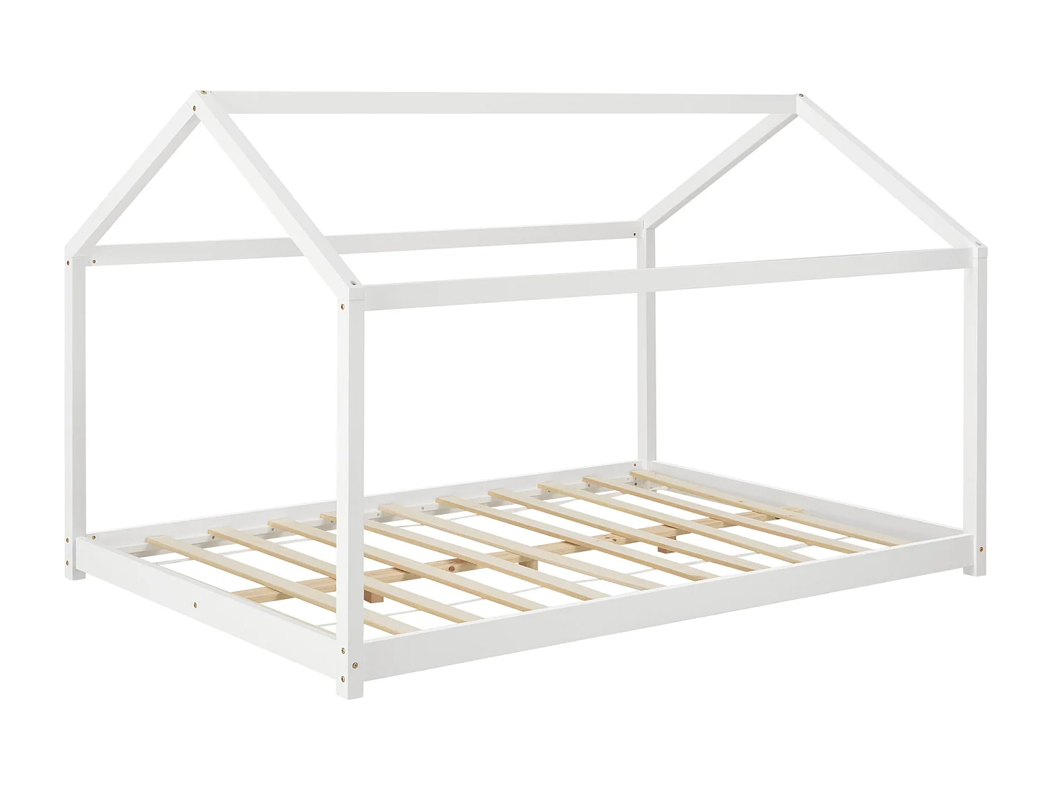 Lit cabane Cerro bois de pin 140 x 200 cm blanc [en.casa]