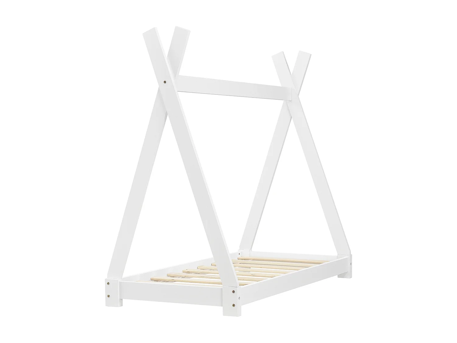 Lit de Tipi pour Enfant Onejda Blanc Mat 140 x 70 cm [en.casa]