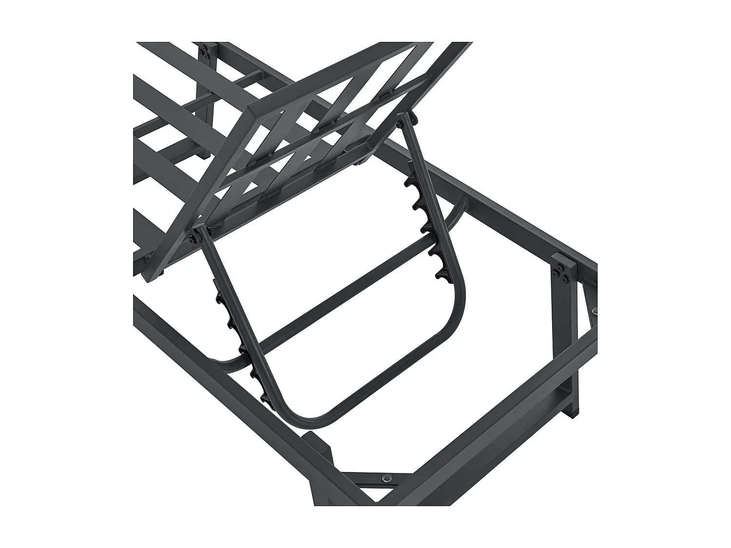 Salon de jardin SVITA GRENADA 4 pièces chaise longue double structure en métal noir/gris