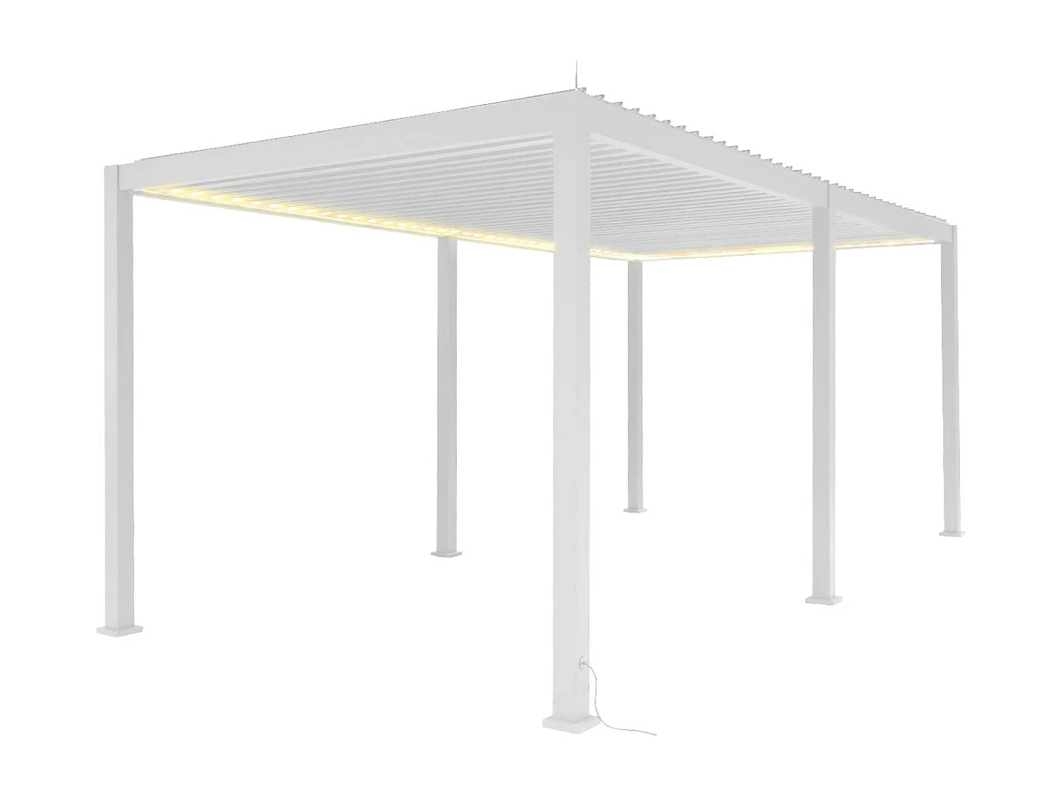 Pergola bioclimatica 3x6m elettrica in alluminio con led + 4 tende 3m,
