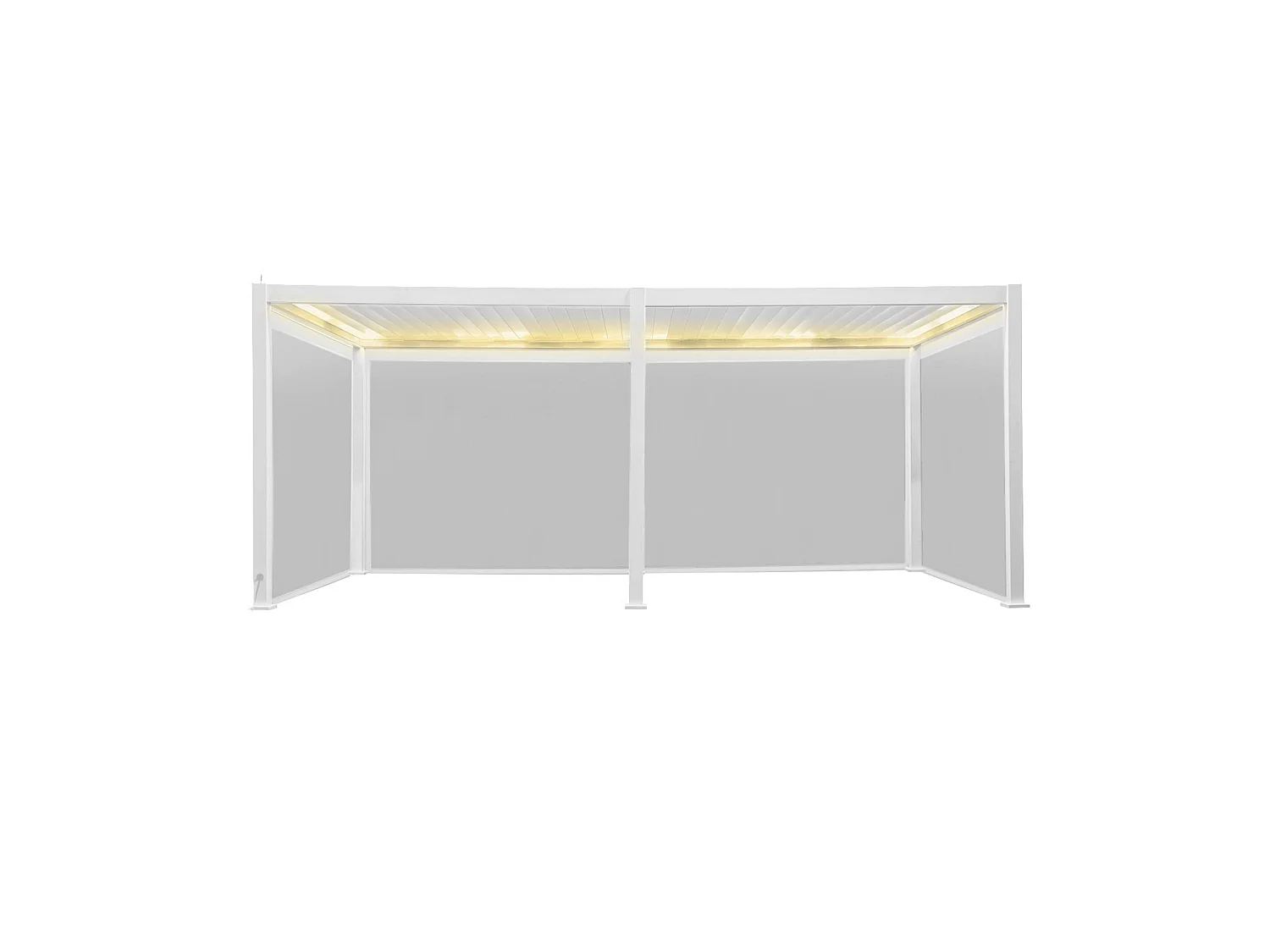 Pérgola bioclimática eléctrica de aluminio con led 3x6m  + 4 toldos de
