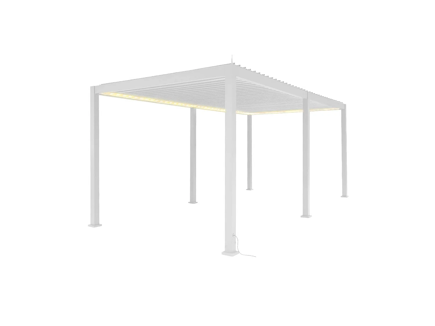 Pérgola bioclimática eléctrica de aluminio con led 3x6m  + 4 toldos de