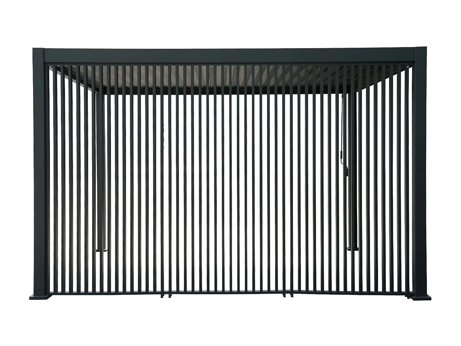 Pérgola bioclimática de aluminio 3x4m + 3 persianas verticales 130cm