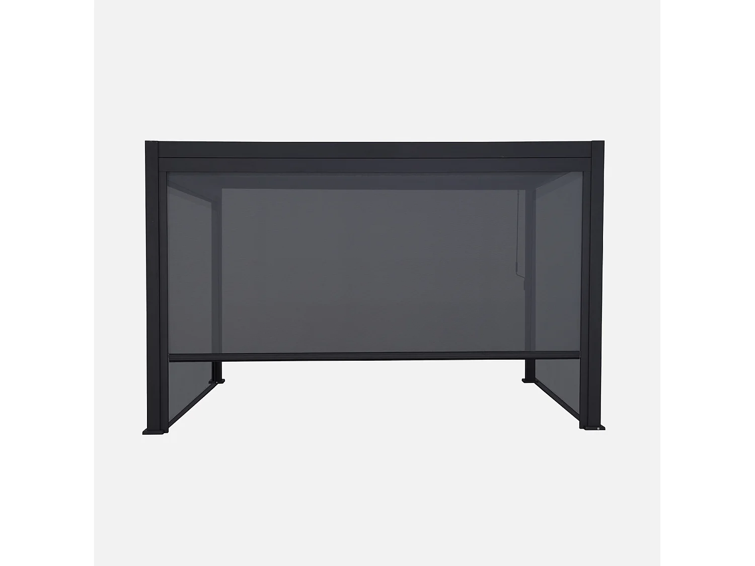 Pergola bioclimatique en aluminium. lames orientables 3x4m + 2 stores 3m + 1 store 4m TRIOMPHE anthracite