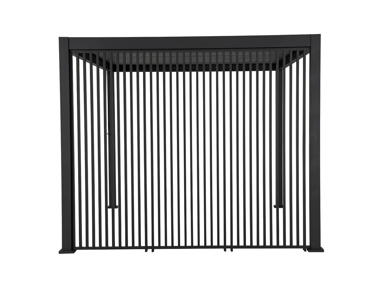 Pérgola bioclimática de aluminio 3x4m + 3 persianas verticales 100cm