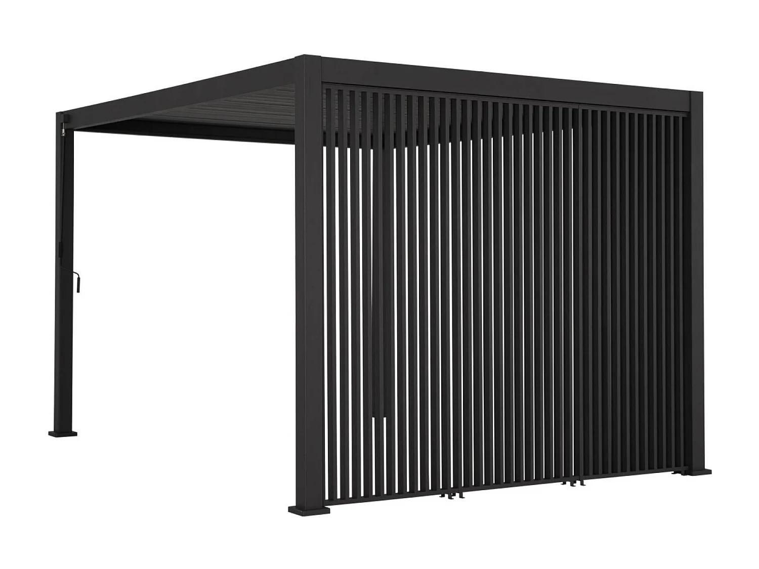 Pergola bioclimatica in alluminio 4x3m + 3 persiane verticali 100cm ,