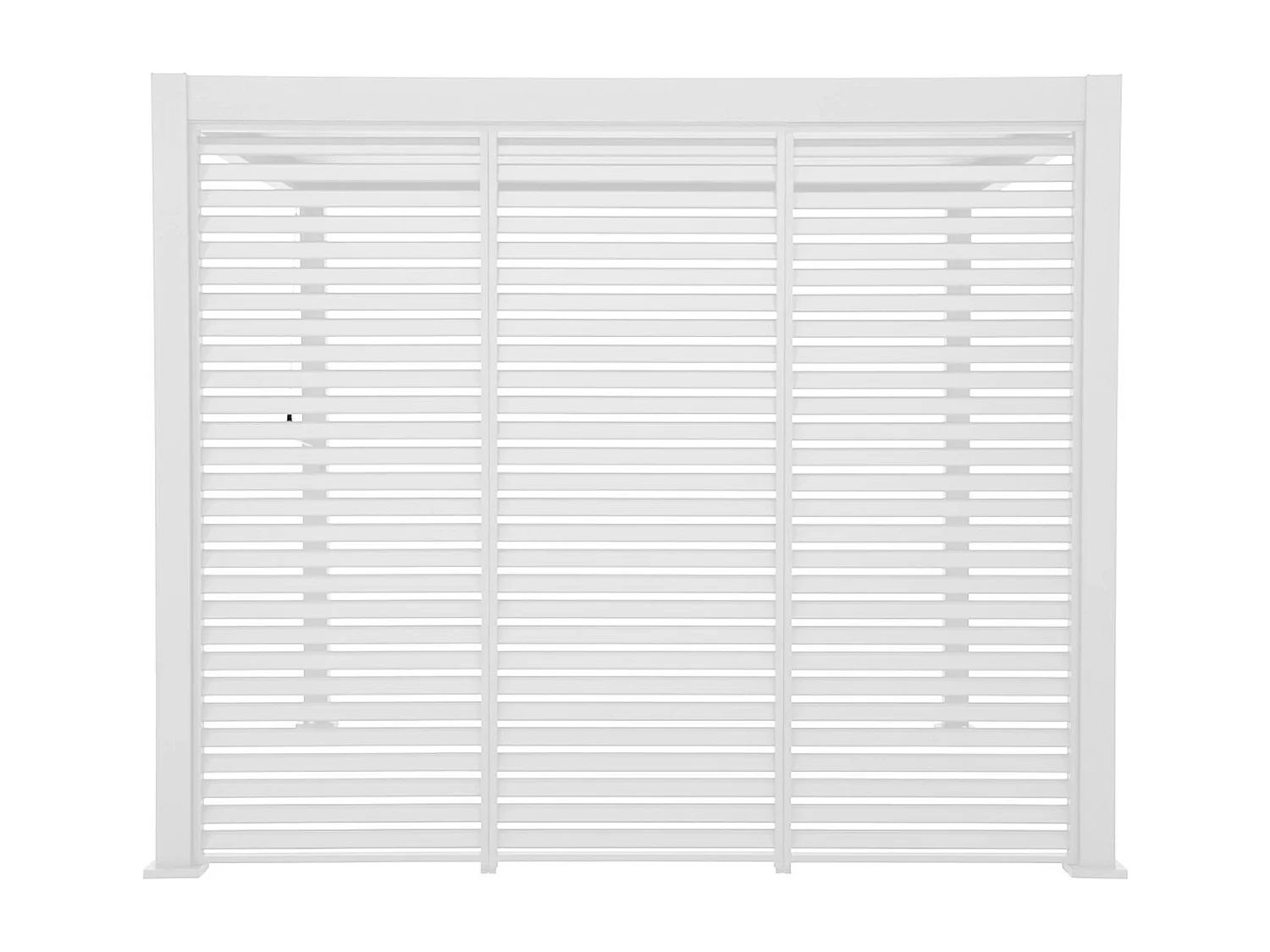 Pergola bioclimatique aluminium 3x3 m V2 lames orientables + 3 persiennes TRIOMPHE blanc