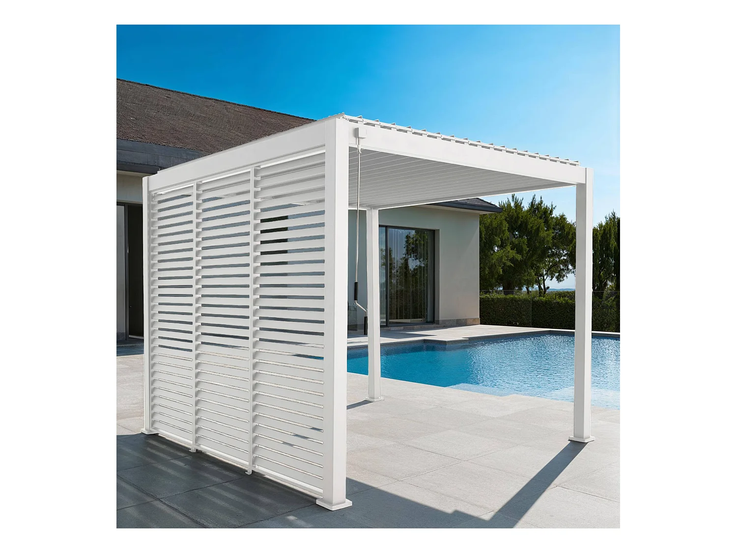 Pergola bioclimatica 3x3m in alluminio con lamelle orientabili v2 + 3